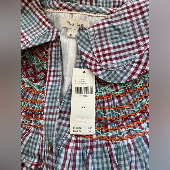 Daily Practice by Anthropologie Short-Sleeve V-Neck Midi Dress XS blue NEW - Picture 5 of 10